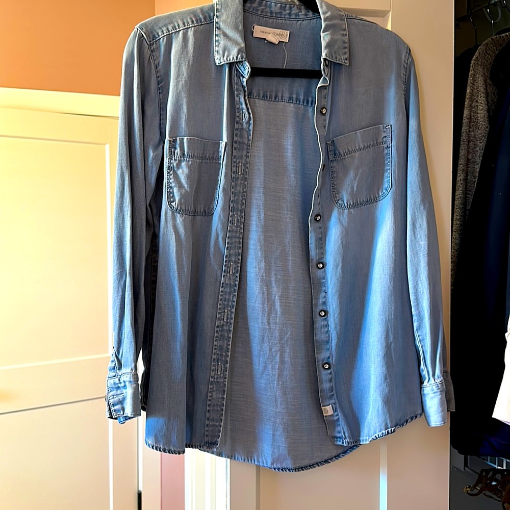 Treasure and Bond soft denim button up